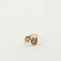 Retro Classic Style Geometric Titanium Steel Zircon 18K Gold Plated Women's Rings main image 2