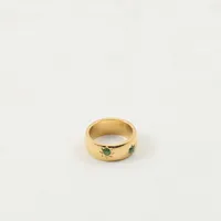 Retro Classic Style Geometric Titanium Steel Zircon 18K Gold Plated Women's Rings main image 4