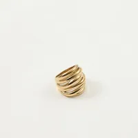 Basic Simple Style Classic Style Solid Color Titanium Steel 18K Gold Plated Women's Rings main image 4