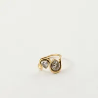 Retro Classic Style Geometric Titanium Steel Zircon 18K Gold Plated Women's Rings main image 1