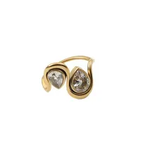 Retro Classic Style Geometric Titanium Steel Zircon 18K Gold Plated Women's Rings main image 4