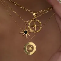 Vintage Style Simple Style Star Titanium Steel Plating Unisex Pendant Necklace main image 1