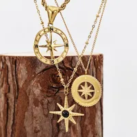 Vintage Style Simple Style Star Titanium Steel Plating Unisex Pendant Necklace main image 2