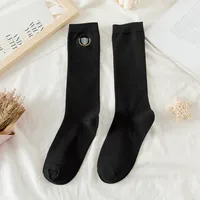 Women's JK Wind Solid Color 73.8 Cotton Crew Socks A Pair sku image 1