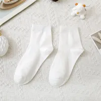 Women's JK Wind Solid Color 60.2 Cotton Crew Socks A Pair sku image 1