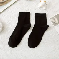 Women's JK Wind Solid Color 60.2 Cotton Crew Socks A Pair sku image 2
