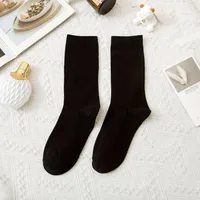 Women's JK Wind Solid Color 60.2 Cotton Crew Socks A Pair sku image 4