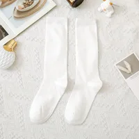 Women's JK Wind Solid Color 60.2 Cotton Crew Socks A Pair sku image 5