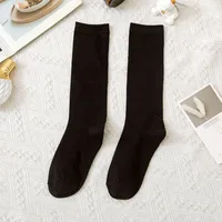 Women's JK Wind Solid Color 60.2 Cotton Crew Socks A Pair sku image 6
