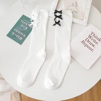 Women's Elegant Lady New Style Bow Knot Cotton Crew Socks A Pair main image 4