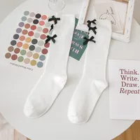 Women's Elegant Lady New Style Bow Knot Cotton Crew Socks A Pair sku image 3