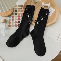 Women's New Style Solid Color Bow Knot Cotton Ankle Socks A Pair sku image 2