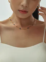 Casual Solid Color 304 Stainless Steel Natural Stone Beaded 18K Gold Plated Women's Necklace main image 5