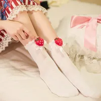 Women's Sweet Strawberry Bow Knot Cotton Ankle Socks A Pair main image 3