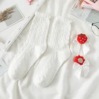 Women's Sweet Strawberry Bow Knot Cotton Ankle Socks A Pair sku image 1