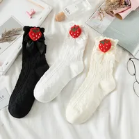 Women's Sweet Strawberry Bow Knot Cotton Ankle Socks A Pair main image 1