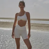 Casual Lady Streetwear Stripe Chemical Fiber Blending Nylon Strap Active Tops Vest Straight Pants main image 4