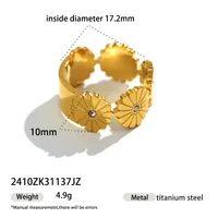 Retro French Style Geometric 304 Stainless Steel Plating 18K Gold Plated Women's Open Rings main image 2
