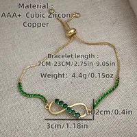 Simple Style Infinity Copper Plating Inlay Zircon 18K Gold Plated Women's Bracelets main image 2
