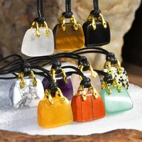 Retro Classic Style Bag Alloy Natural Stone Women's Pendant Necklace main image 3