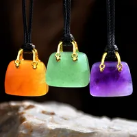Retro Classic Style Bag Alloy Natural Stone Women's Pendant Necklace main image 4