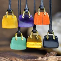 Retro Classic Style Bag Alloy Natural Stone Women's Pendant Necklace main image 5