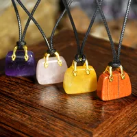 Retro Classic Style Bag Alloy Natural Stone Women's Pendant Necklace main image 7
