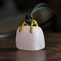 Retro Classic Style Bag Alloy Natural Stone Women's Pendant Necklace sku image 2