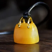 Retro Classic Style Bag Alloy Natural Stone Women's Pendant Necklace sku image 4