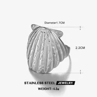 Elegant Modern Style Cherry Shell 304 Stainless Steel Plating 18K Gold Plated Women's Charm Rings Open Rings Rings main image 2