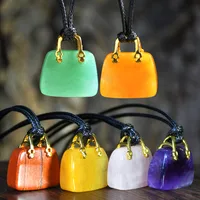 Retro Classic Style Bag Alloy Natural Stone Women's Pendant Necklace main image 1