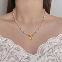 Elegant Bow Knot Imitation Pearl Alloy Plating Women's Necklace sku image 49