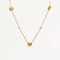 Retro Classic Style Heart Shape Eye 304 Stainless Steel Titanium Steel Plating Zircon 18K Gold Plated Women's Pendant Necklace main image 5