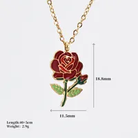 Retro Classic Style Rose Flower Tulips 304 Stainless Steel Plating 18K Gold Plated Unisex Pendant Necklace sku image 2
