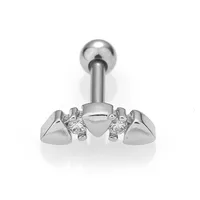 1 Piece Casual Simple Style Heart Shape Butterfly 316L Stainless Steel  Zircon 14K Gold Plated Cartilage Earrings sku image 6