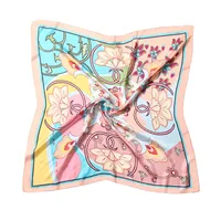 Imitation Silk 70 Small Square Versatile Spring And Autumn Thin Fashion Summer Silk Scarf Ribbon Scarf Wholesale High Sense Scarf sku image 5