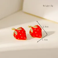 Elegant Strawberry Copper Women's Earrings Necklace Jewelry Set main image 2