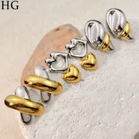 1 Pair Vacation Classic Style Color Block Plating 304 Stainless Steel Ear Studs main image 3