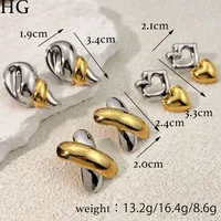 1 Pair Vacation Classic Style Color Block Plating 304 Stainless Steel Ear Studs main image 2