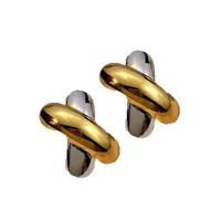 1 Pair Vacation Classic Style Color Block Plating 304 Stainless Steel Ear Studs main image 5