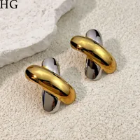 1 Pair Vacation Classic Style Color Block Plating 304 Stainless Steel Ear Studs sku image 2