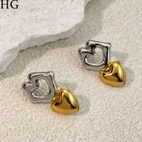 1 Pair Vacation Classic Style Color Block Plating 304 Stainless Steel Ear Studs sku image 3