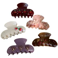 Women's Vacation Classic Style Heart Shape Acetic Acid Sheets Hair Claws main image 5