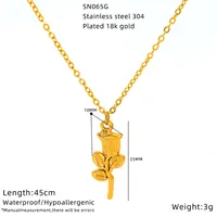Vacation Classic Style Heart Shape Flower Mother Pearl Shellfish Titanium Steel Women's Pendant Necklace sku image 3