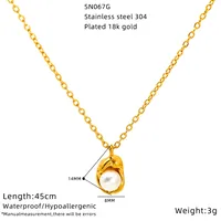 Vacation Classic Style Heart Shape Flower Mother Pearl Shellfish Titanium Steel Women's Pendant Necklace sku image 5