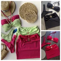 Women's Lady Sexy Solid Color 3 Pieces Set Swimwear main image 1