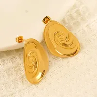 1 Pair Basic Geometric Plating Titanium Steel 18K Gold Plated Ear Studs main image 2