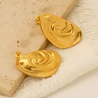 1 Pair Basic Geometric Plating Titanium Steel 18K Gold Plated Ear Studs main image 4