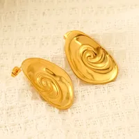 1 Pair Basic Geometric Plating Titanium Steel 18K Gold Plated Ear Studs main image 5