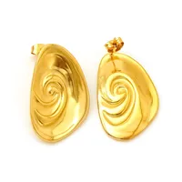 1 Pair Basic Geometric Plating Titanium Steel 18K Gold Plated Ear Studs main image 3